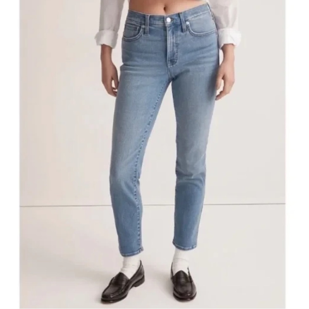 Madewell Mid-Rise Stovepipe Jeans Women's 27 in Skyford Wash NJ242 Stretch Denim